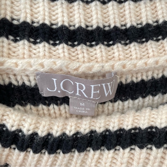 J.CREW Cable-knit mockneck pullover in stripe with jewel buttons BM301 - Picture 5 of 12
